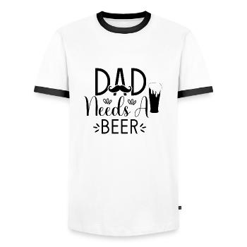 Dad Needs A Beer - Men's Ringer Shirt - white/black - Front - AI Model Female 172 light (172cm) & AI Model Male 178 dark (178cm)
