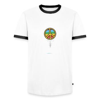 Seltsam Bleiben Spruch - Männer Kontrast-T-Shirt - Weiß/Schwarz - Vorne - AI Model Female 172 light (172cm) & AI Model Male 178 dark (178cm)