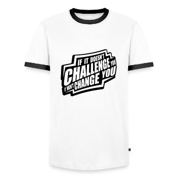 Workout Fitness Motivation Zitat - Männer Kontrast-T-Shirt - Weiß/Schwarz - Vorne - AI Model Female 172 light (172cm) & AI Model Male 178 dark (178cm)