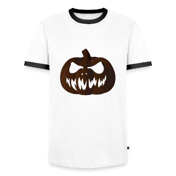 Citrouille - T-shirt contrasté Homme - blanc/noir - Devant - AI Model Female 172 light (172cm) & AI Model Male 178 dark (178cm)