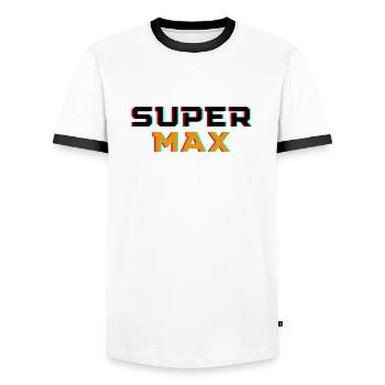 Super Max Fan Shirt - T-shirt contrasté Homme - blanc/noir - Devant - AI Model Female 172 light (172cm) & AI Model Male 178 dark (178cm)