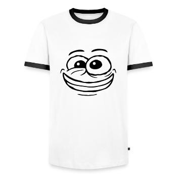 Design crazy comic face - Men's Ringer Shirt - white/black - Front - AI Model Female 172 light (172cm) & AI Model Male 178 dark (178cm)