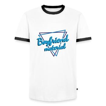 Freund - Männer Kontrast-T-Shirt - Weiß/Schwarz - Vorne - AI Model Female 172 light (172cm) & AI Model Male 178 dark (178cm)