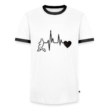 Basketball Lovers Basketball Basketball Club - Men's Ringer Shirt - white/black - Front - AI Model Female 172 light (172cm) & AI Model Male 178 dark (178cm)