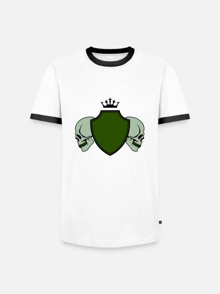 Skull coat of arms - Men's Ringer Shirt - white/black