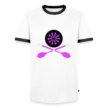 Dart Sport Logo - T-shirt contrasté Homme - blanc/noir - Devant - AI Model Female 172 light (172cm) & AI Model Male 178 dark (178cm)