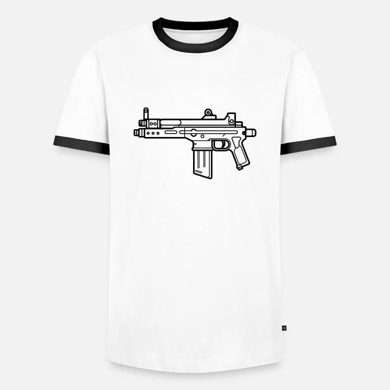 Mitraillette - T-shirt contrasté Homme - blanc/noir