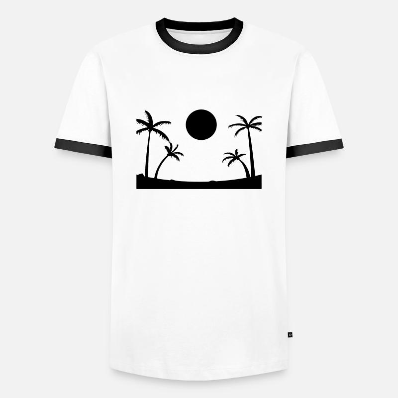 Beach - Men's Ringer Shirt - white/black