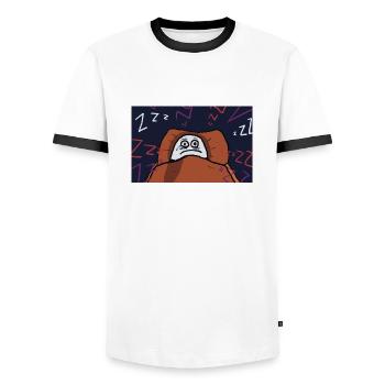 Sleepless - Men's Ringer Shirt - white/black - Front - AI Model Female 172 light (172cm) & AI Model Male 178 dark (178cm)