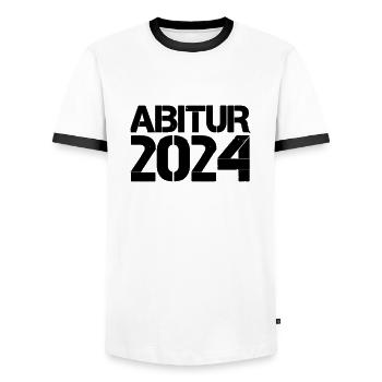 abitur 2024 - Männer Kontrast-T-Shirt - Weiß/Schwarz - Vorne - AI Model Female 172 light (172cm) & AI Model Male 178 dark (178cm)