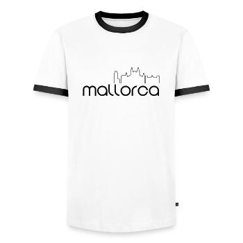 Majorca - Men's Ringer Shirt - white/black - Front - AI Model Female 172 light (172cm) & AI Model Male 178 dark (178cm)