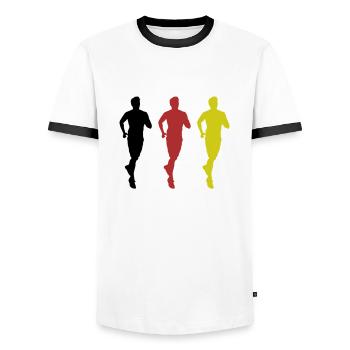 jogging germany - Männer Kontrast-T-Shirt - Weiß/Schwarz - Vorne - AI Model Female 172 light (172cm) & AI Model Male 178 dark (178cm)