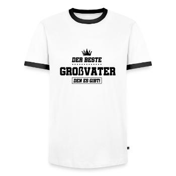 der beste großvater - Männer Kontrast-T-Shirt - Weiß/Schwarz - Vorne - AI Model Female 172 light (172cm) & AI Model Male 178 dark (178cm)