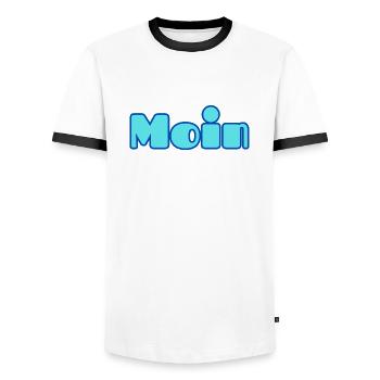 Par Moin - T-shirt contrasté Homme - blanc/noir - Devant - AI Model Female 172 light (172cm) & AI Model Male 178 dark (178cm)