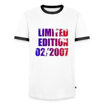 17e Anniversaire Edition Limitée 02/2007 - T-shirt contrasté Homme - blanc/noir - Devant - AI Model Female 172 light (172cm) & AI Model Male 178 dark (178cm)
