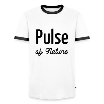 Love Beat Adventure Fun Awesome Geek Heart Sound - Men's Ringer Shirt - white/black - Front - AI Model Female 172 light (172cm) & AI Model Male 178 dark (178cm)