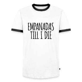 Empanadas - Perfect gift for foodies - Men's Ringer Shirt - white/black - Front - AI Model Female 172 light (172cm) & AI Model Male 178 dark (178cm)