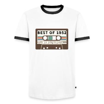 Best of 1952 - T-shirt contrasté Homme - blanc/noir - Devant - AI Model Female 172 light (172cm) & AI Model Male 178 dark (178cm)