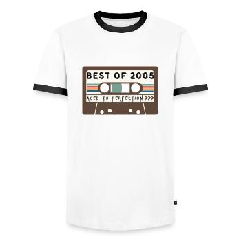 Das Beste aus 2005 - Männer Kontrast-T-Shirt - Weiß/Schwarz - Vorne - AI Model Female 172 light (172cm) & AI Model Male 178 dark (178cm)
