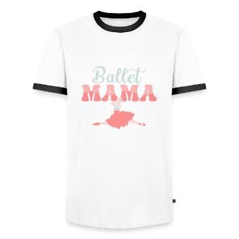 Ballet Mama Ballerina Woman Dance - Men's Ringer Shirt - white/black - Front - AI Model Female 172 light (172cm) & AI Model Male 178 dark (178cm)