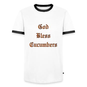 Que Dieu bénisConcombres - T-shirt contrasté Homme - blanc/noir - Devant - AI Model Female 172 light (172cm) & AI Model Male 178 dark (178cm)