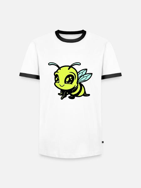 Bee Bumblebee Comic - Men's Ringer Shirt - white/black