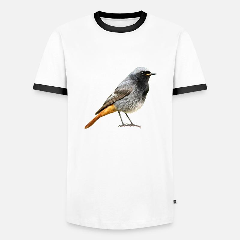 Redtail Robin - Men's Ringer Shirt - white/black