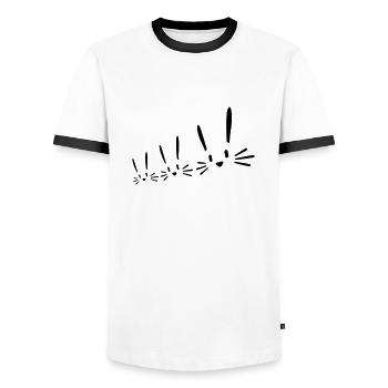 3 Hasen Familie Kinder Eltern drei Freunde Crew - Männer Kontrast-T-Shirt - Weiß/Schwarz - Vorne - AI Model Female 172 light (172cm) & AI Model Male 178 dark (178cm)