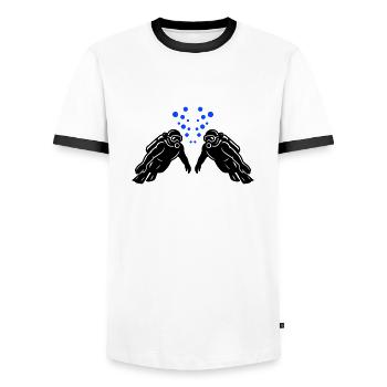 Diving Team Diving - Men's Ringer Shirt - white/black - Front - AI Model Female 172 light (172cm) & AI Model Male 178 dark (178cm)