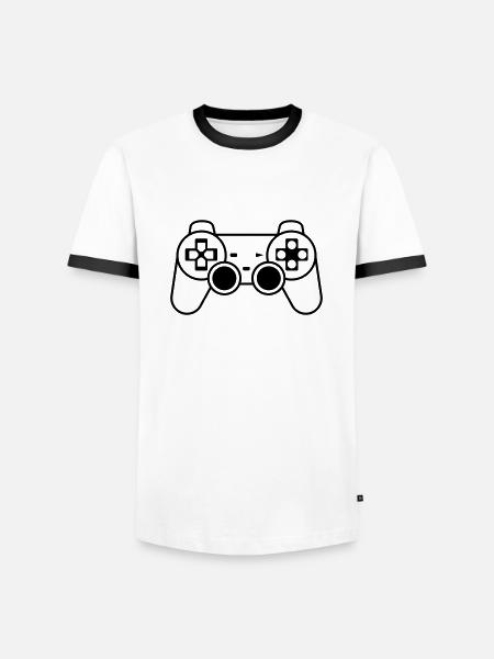ps - Männer Kontrast-T-Shirt - Weiß/Schwarz