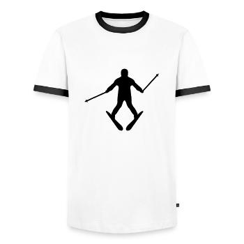 Ski - T-shirt contrasté Homme - blanc/noir - Devant - AI Model Female 172 light (172cm) & AI Model Male 178 dark (178cm)