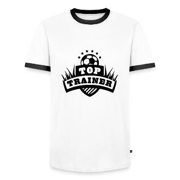 Top Trainer - Männer Kontrast-T-Shirt - Weiß/Schwarz - Vorne - AI Model Female 172 light (172cm) & AI Model Male 178 dark (178cm)