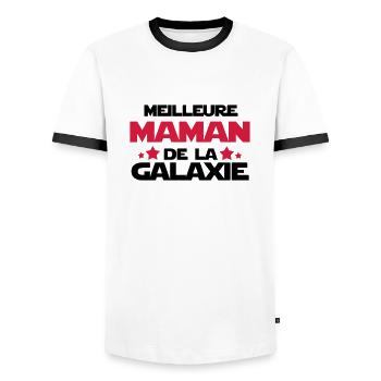 meilleure maman - T-shirt contrasté Homme - blanc/noir - Devant - AI Model Female 172 light (172cm) & AI Model Male 178 dark (178cm)