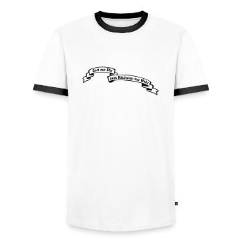 Feuerwehr - Gott zur Ehr dem Nächsten zur Wehr - Männer Kontrast-T-Shirt - Weiß/Schwarz - Vorne - AI Model Female 172 light (172cm) & AI Model Male 178 dark (178cm)