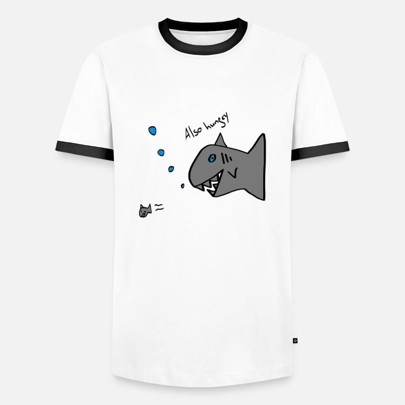 also hungry fish - Men's Ringer Shirt - white/black