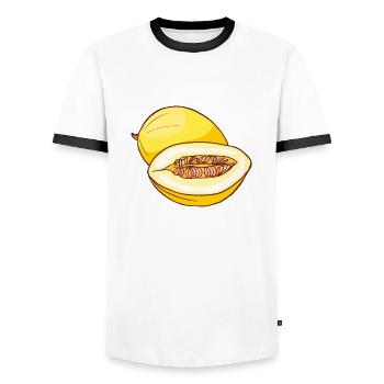 Honeymelon Sugar Melon - Men's Ringer Shirt - white/black - Front - AI Model Female 172 light (172cm) & AI Model Male 178 dark (178cm)