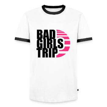 sun black team crew boes bad dangerous on t - Men's Ringer Shirt - white/black - Front - AI Model Female 172 light (172cm) & AI Model Male 178 dark (178cm)