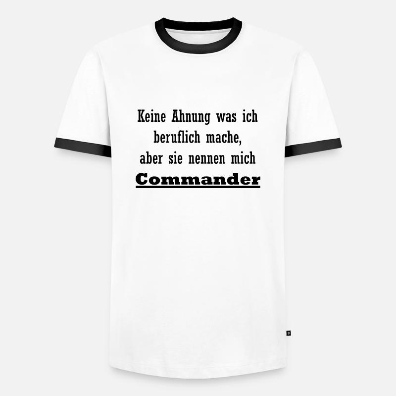 Commandant est mon métier - T-shirt contrasté Homme - blanc/noir