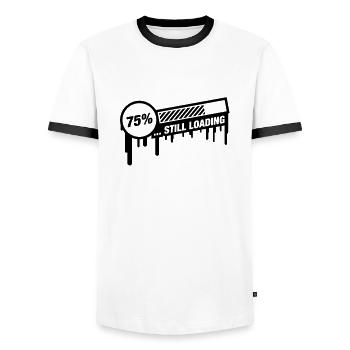 still_loading_graffiti_qu1 - Männer Kontrast-T-Shirt - Weiß/Schwarz - Vorne - AI Model Female 172 light (172cm) & AI Model Male 178 dark (178cm)