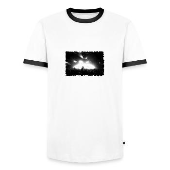 Concert - Men's Ringer Shirt - white/black - Front - AI Model Female 172 light (172cm) & AI Model Male 178 dark (178cm)