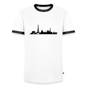 Paris - Männer Kontrast-T-Shirt - Weiß/Schwarz - Vorne - AI Model Female 172 light (172cm) & AI Model Male 178 dark (178cm)