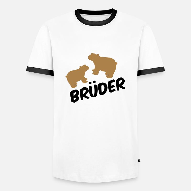 Brüder - Men's Ringer Shirt - white/black