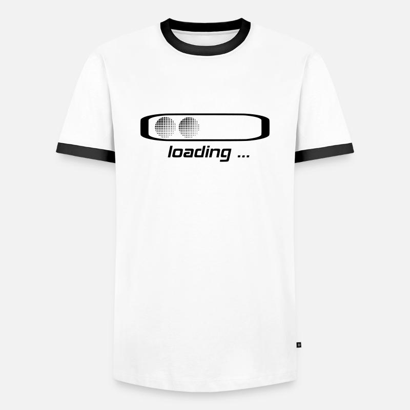 loading bar, loading bar - Men's Ringer Shirt - white/black