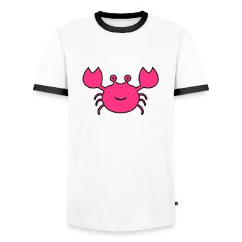 krabbe02 - T-shirt contrasté Homme - blanc/noir - Devant - AI Model Female 172 light (172cm) & AI Model Male 178 dark (178cm)
