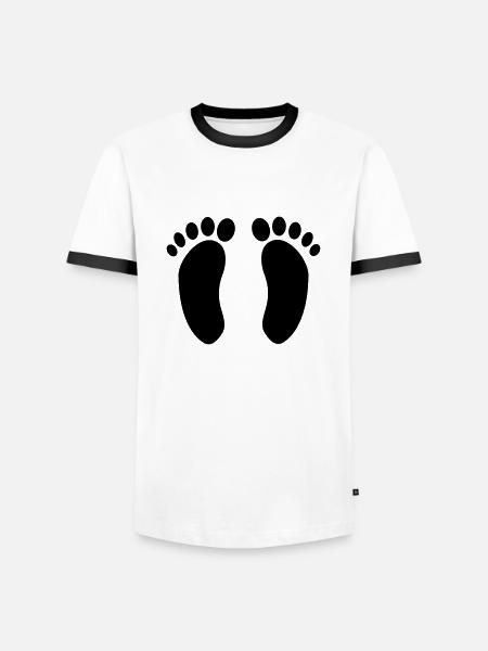 feet - Men's Ringer Shirt - white/black