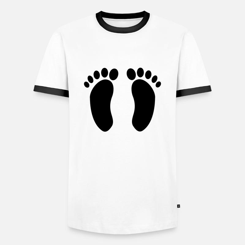 feet - Men's Ringer Shirt - white/black