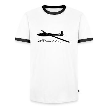 Standard Libelle ohne Winglets - Men's Ringer Shirt - white/black - Front - AI Model Female 172 light (172cm) & AI Model Male 178 dark (178cm)