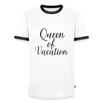 Queen Of Vacation - Männer Kontrast-T-Shirt - Weiß/Schwarz - Vorne - AI Model Female 172 light (172cm) & AI Model Male 178 dark (178cm)