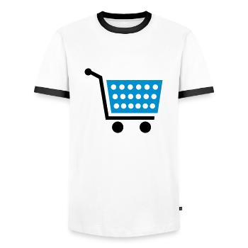 chariot - T-shirt contrasté Homme - blanc/noir - Devant - AI Model Female 172 light (172cm) & AI Model Male 178 dark (178cm)