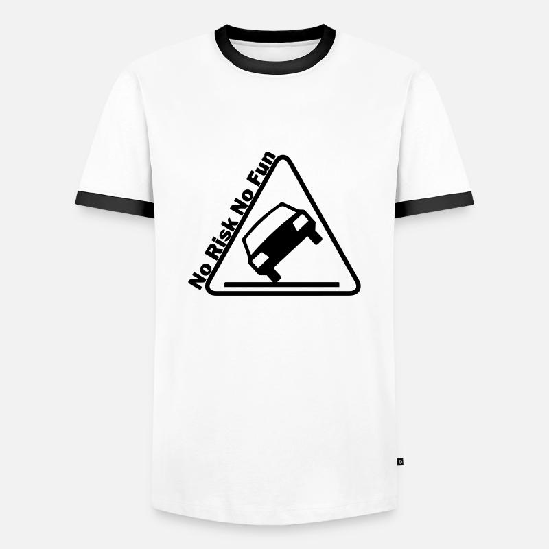 No Risk No Fun - Men's Ringer Shirt - white/black